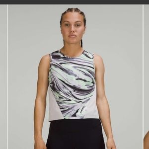 Lululemon Swift Ventilated Running Tank Top Paint Glide Warp Multi
